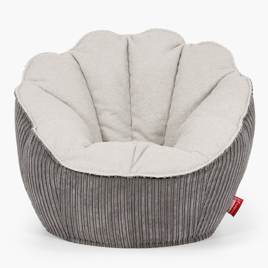 Sedia Pouf Sacco Natalia Sacco - Bouclé & Velluto a Coste Grafite 01