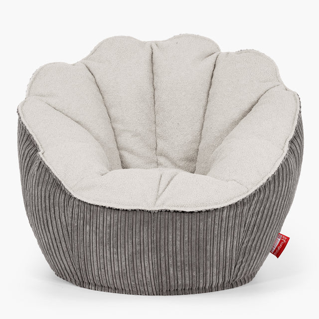 Sedia Pouf Sacco Natalia Sacco - Bouclé & Velluto a Coste Grafite 01