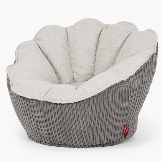 Sedia Pouf Sacco Natalia Sacco - Bouclé & Velluto a Coste Grafite 02
