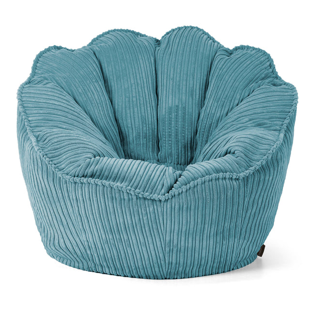 Sedia Pouf Sacco Natalia Sacco - Velluto a Coste Egeo Blu 01