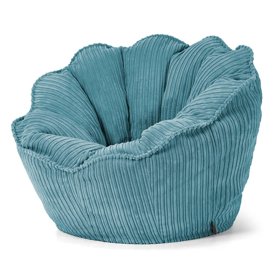 Sedia Pouf Sacco Natalia Sacco - Velluto a Coste Egeo Blu 02