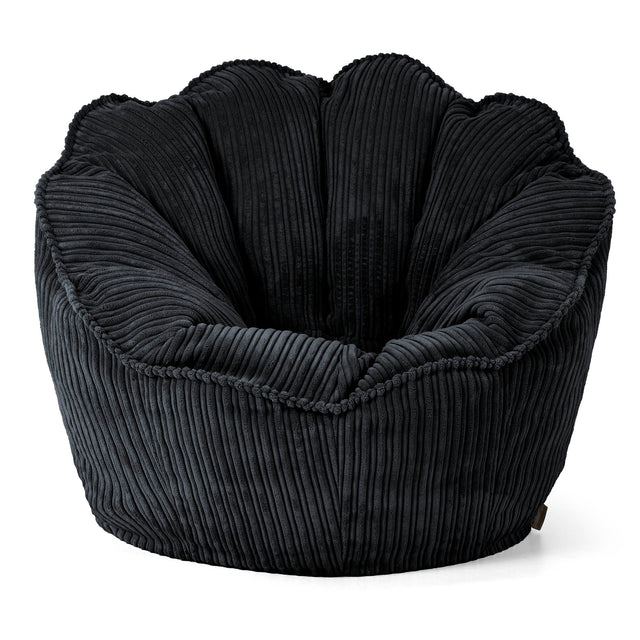 Sedia Pouf Sacco Natalia Sacco - Velluto a Coste Nero 01