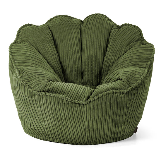 Sedia Pouf Sacco Natalia Sacco - Velluto a Coste Verde Foresta 01