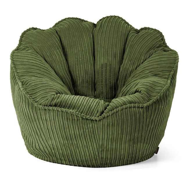 Sedia Pouf Sacco Natalia Sacco - Velluto a Coste Verde Foresta 01