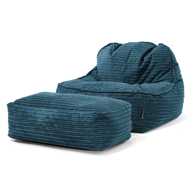 Sedia Pouf Sacco Sloucher 2.0 - Velluto a Coste Navy 02