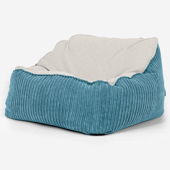 Sedia Pouf Sacco Sloucher - Bouclé & Velluto a Coste Egeo Blu 01