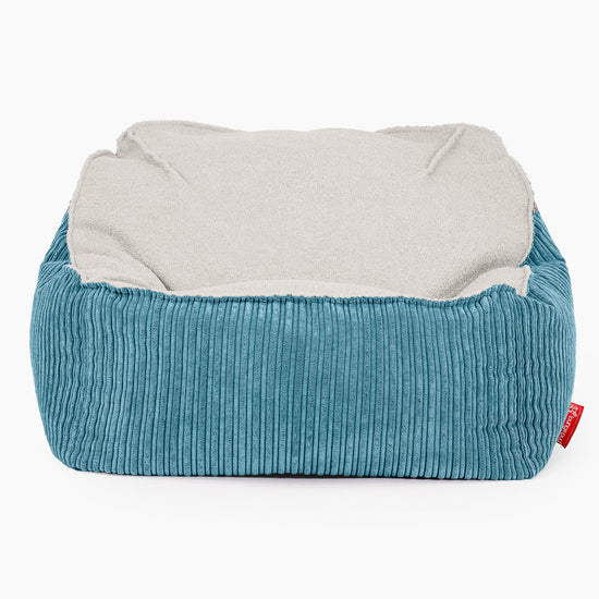Sedia Pouf Sacco Sloucher - Bouclé & Velluto a Coste Egeo Blu 02