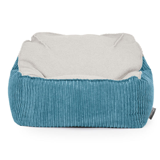 Sedia Pouf Sacco Sloucher - Bouclé & Velluto a Coste Egeo Blu 02