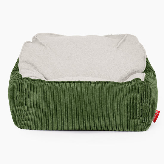 Sedia Pouf Sacco Sloucher - Bouclé & Velluto a Coste Verde Foresta 02