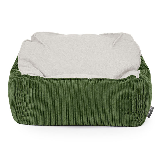 Sedia Pouf Sacco Sloucher - Bouclé & Velluto a Coste Verde Foresta 02