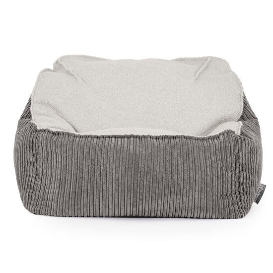 Sedia Pouf Sacco Sloucher - Bouclé & Velluto a Coste Grafite 02