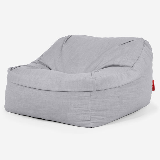 Sedia Pouf Sacco Sloucher - Effetto Lino Plata 01