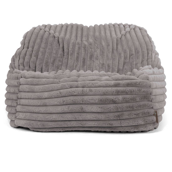 Sedia Pouf Sacco Sloucher - Velluto Felpato Ultra Morbido Grigio2