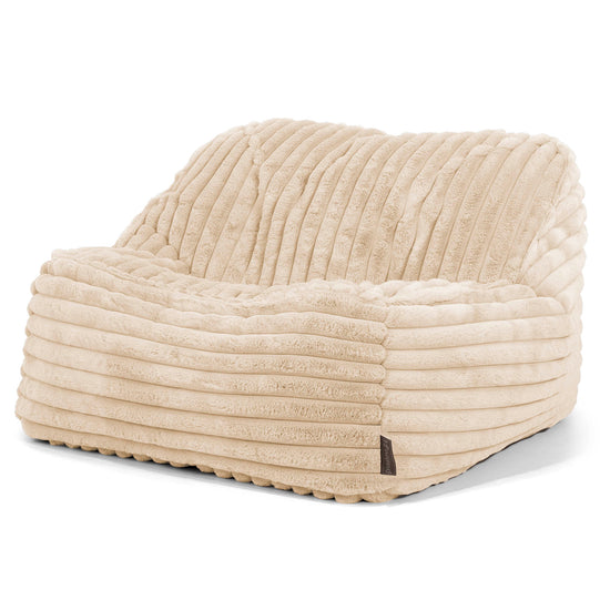 Sedia Pouf Sacco Sloucher - Velluto Felpato Ultra Morbido Panna1