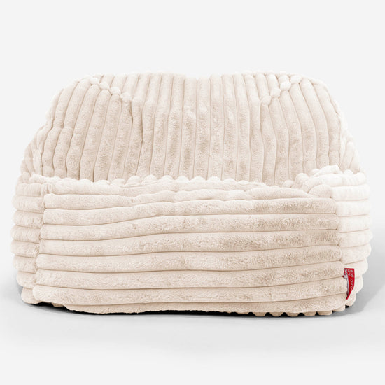 Sedia Pouf Sacco Sloucher - Velluto Felpato Ultra Morbido Panna2