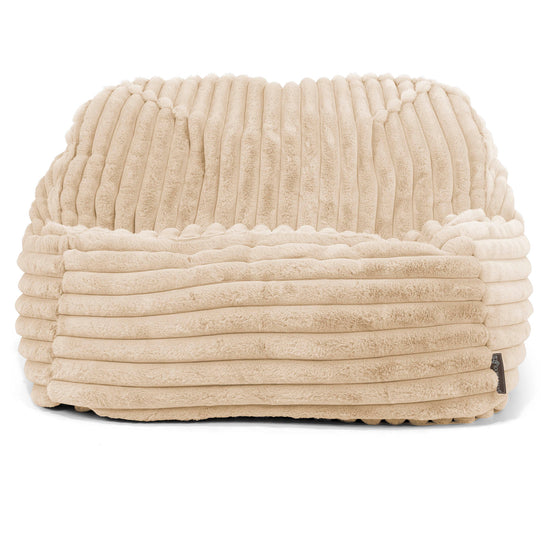 Sedia Pouf Sacco Sloucher - Velluto Felpato Ultra Morbido Panna2