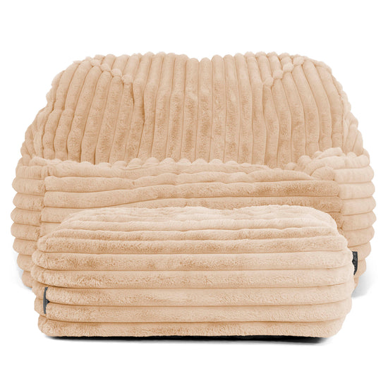 Sedia Pouf Sacco Sloucher - Velluto Felpato Ultra Morbido Pesca3