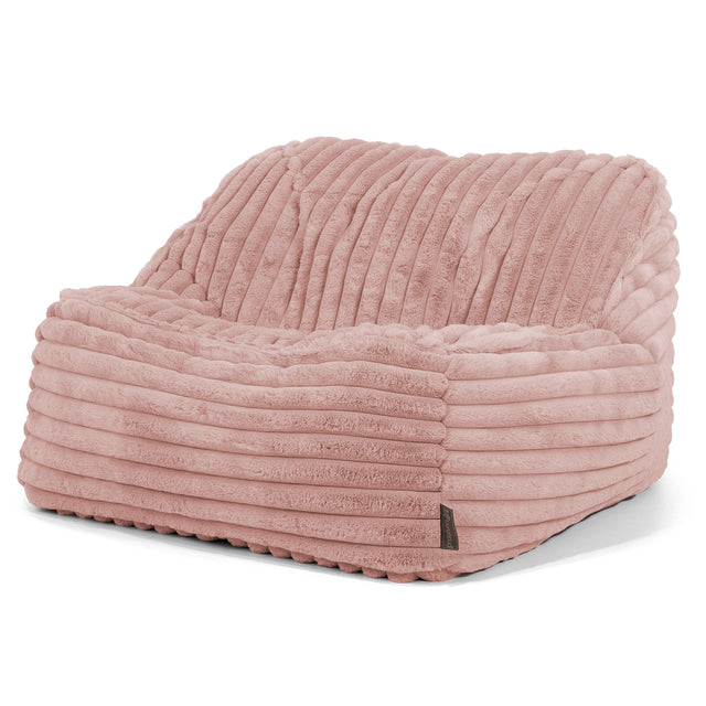 Sedia Pouf Sacco Sloucher - Velluto Felpato Ultra Morbido Rosa Antico1