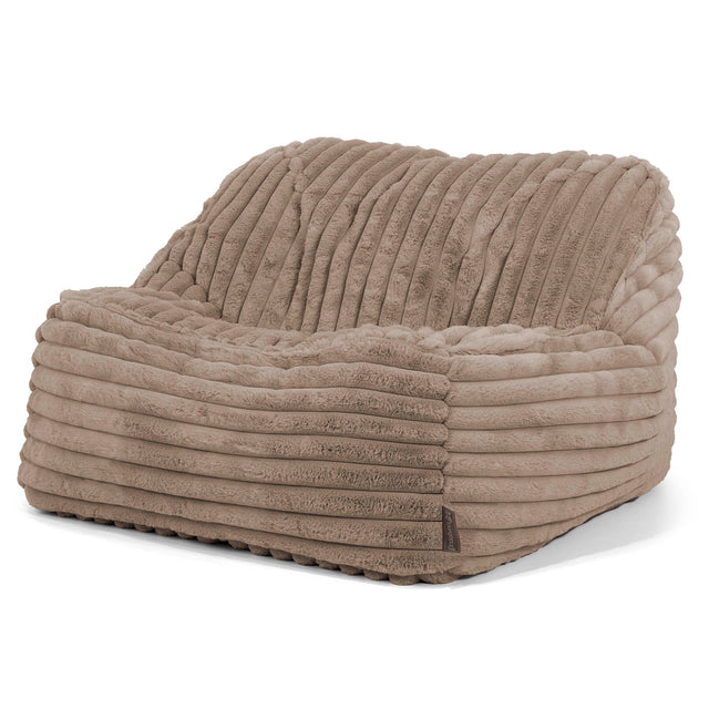 Sedia Pouf Sacco Sloucher - Velluto Felpato Ultra Morbido Visone1