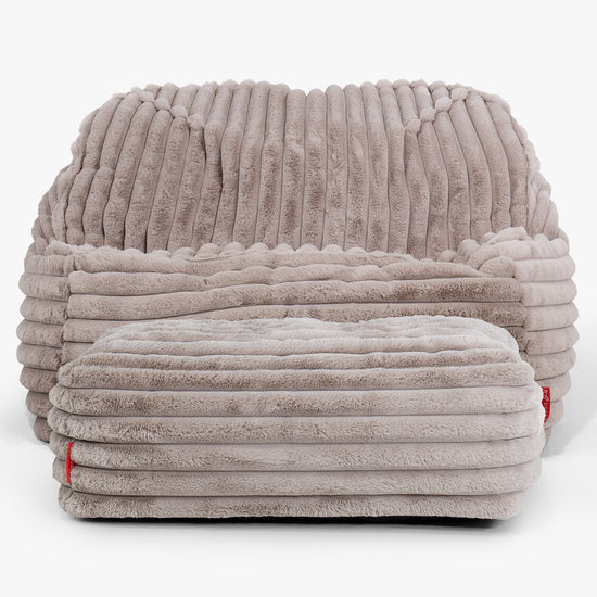Sedia Pouf Sacco Sloucher - Velluto Felpato Ultra Morbido Visone3