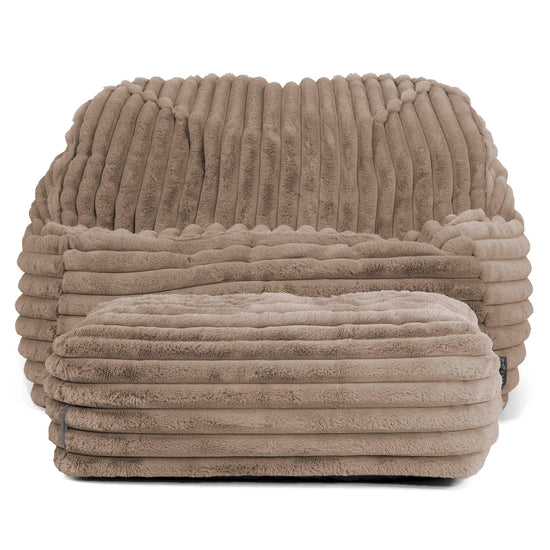 Sedia Pouf Sacco Sloucher - Velluto Felpato Ultra Morbido Visone3