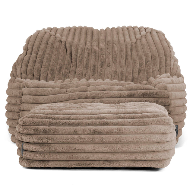 Sedia Pouf Sacco Sloucher - Velluto Felpato Ultra Morbido Visone3