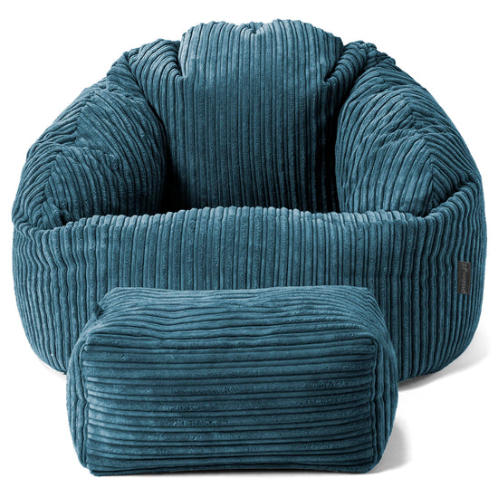 Poltrona a Sacco Bubble - Velluto a Coste Navy 02
