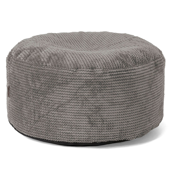 Poggiapiedi Rotondo Grande - Pompon Carbone Grigio 01