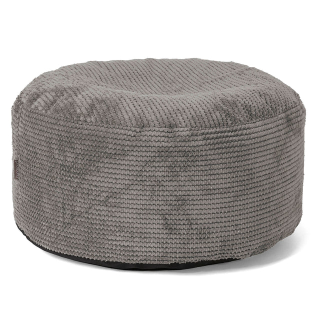 Poggiapiedi Rotondo Grande - Pompon Carbone Grigio 01