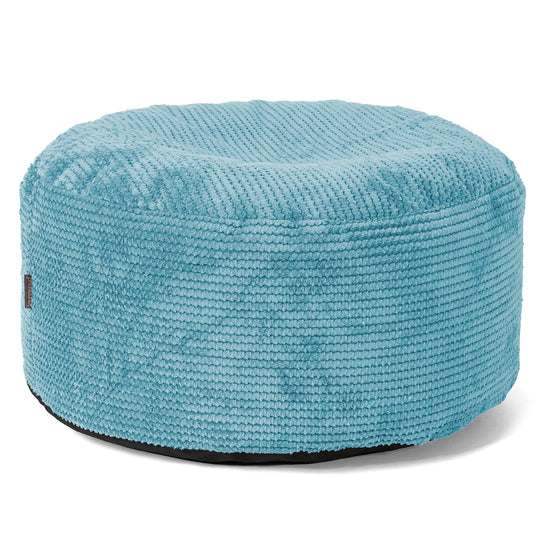 Poggiapiedi Rotondo Grande - Pompon Egeo Blu 01