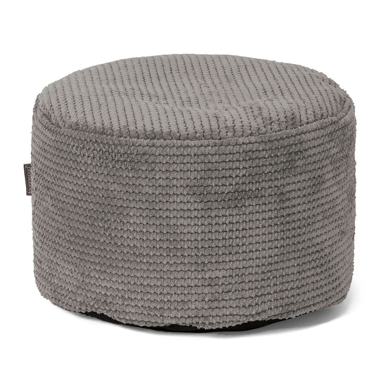 Poggiapiedi Rotondo Piccolo - Pompon Carbone Grigio 01
