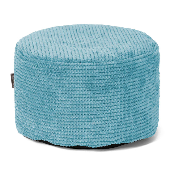 Poggiapiedi Rotondo Piccolo - Pompon Egeo Blu 01