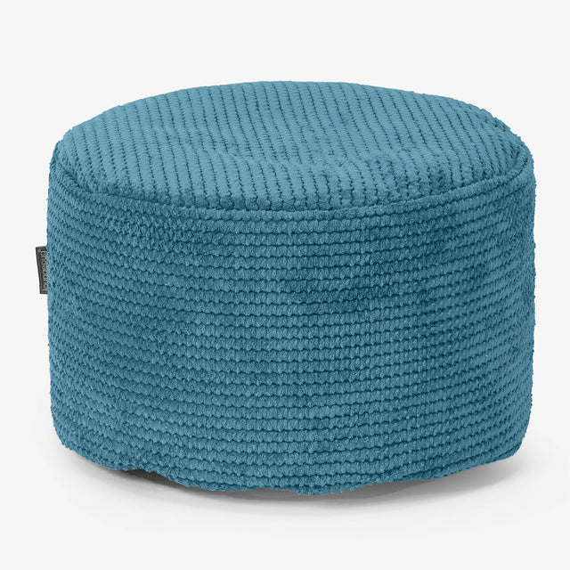 Poggiapiedi Rotondo Piccolo - Pompon Egeo Blu 01