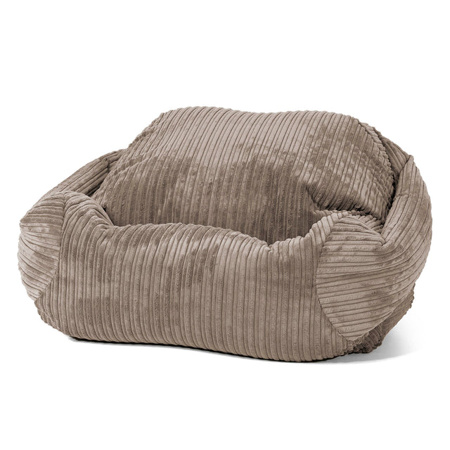 Poltrona Pouf Sacco Sabine - Velluto a Coste Grigio Tortora 01
