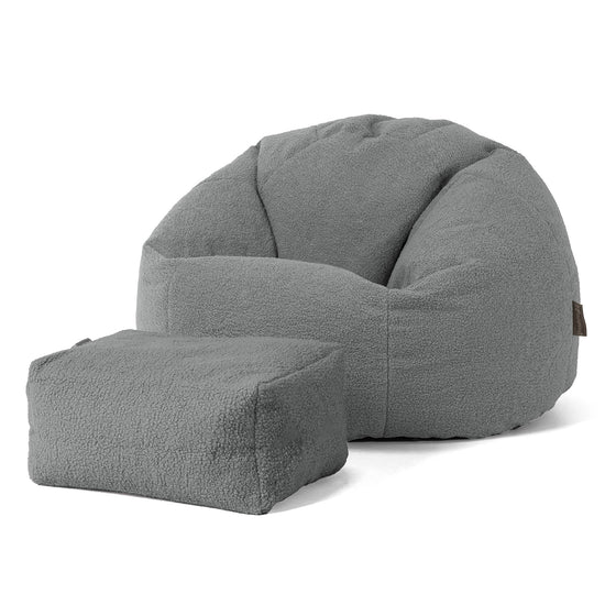 Poltrona Sacco 'Classico' - Bouclé Grigio 02