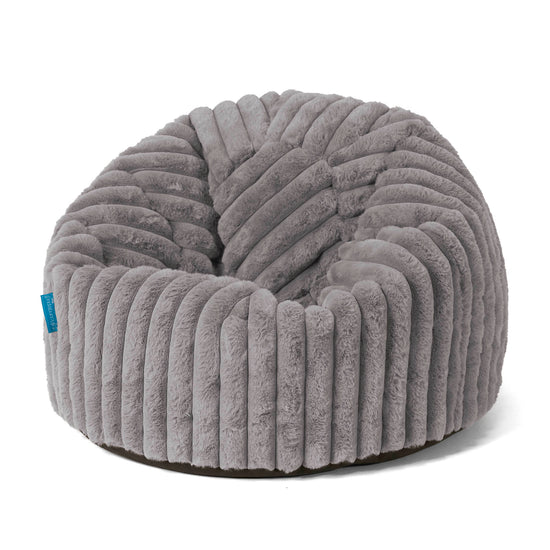Poltrona Sacco 'Classico' per Bambini 1-5 anni - Velluto Felpato Ultra Morbido Grigio 01