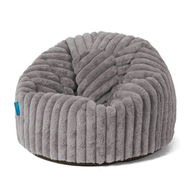 Poltrona Sacco 'Classico' per Bambini 1-5 anni - Velluto Felpato Ultra Morbido Grigio 01