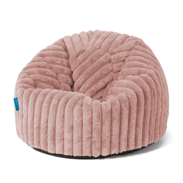 Poltrona Sacco 'Classico' per Bambini 1-5 anni - Velluto Felpato Ultra Morbido Rosa Antico 01