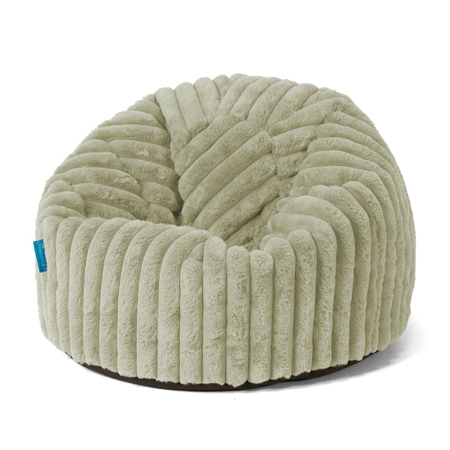 Poltrona Sacco 'Classico' per Bambini 1-5 anni - Velluto Felpato Ultra Morbido Verde Salvia 01