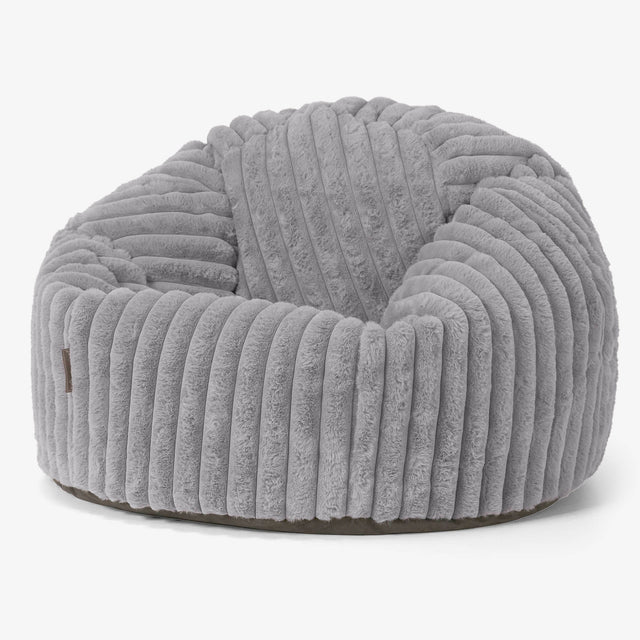 Poltrona Sacco 'Classico' - Velluto Felpato Ultra Morbido Grigio 01