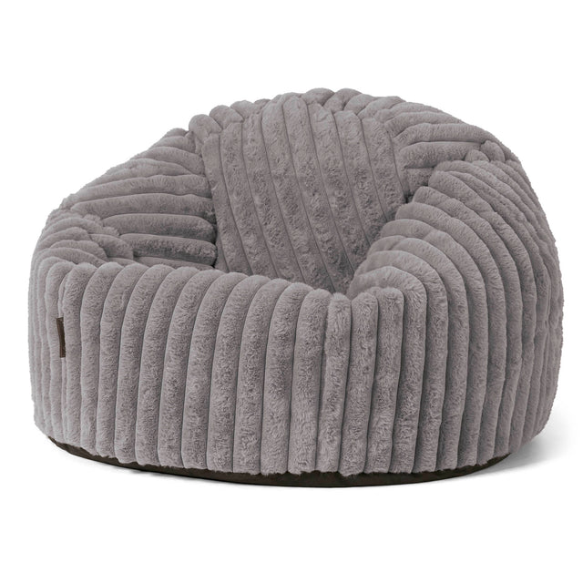 Poltrona Sacco 'Classico' - Velluto Felpato Ultra Morbido Grigio 01