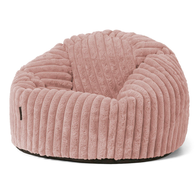 Poltrona Sacco 'Classico' - Velluto Felpato Ultra Morbido Rosa Antico 01