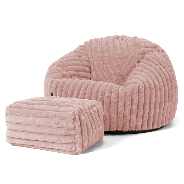 Poltrona Sacco 'Classico' - Velluto Felpato Ultra Morbido Rosa Antico 02