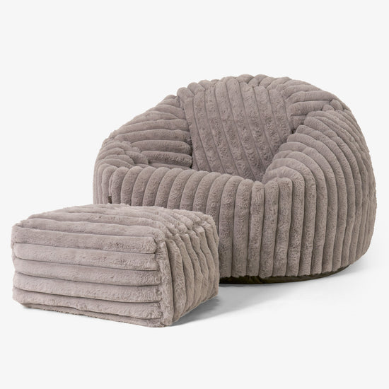 Poltrona Sacco 'Classico' - Velluto Felpato Ultra Morbido Visone 02