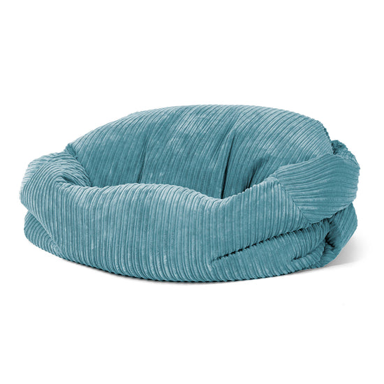 Pouf Divano Sabine - Velluto a Coste Egeo Blu 01