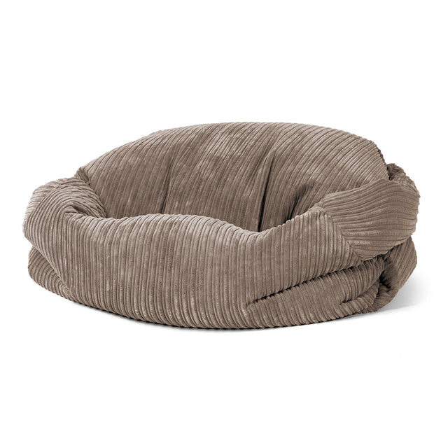 Pouf Divano Sabine - Velluto a Coste Grigio Tortora 01