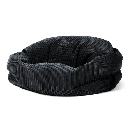 Pouf Divano Sabine - Velluto a Coste Nero 01