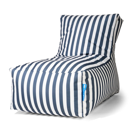 Pouf Lettino Prendisole Esterno - A Righe Blu Navy 01