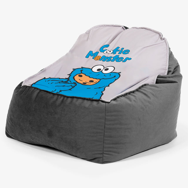 Poltrona Pouf Sacco Sloucher per Bambini 2 a 6 anni - Cookie Monster 01