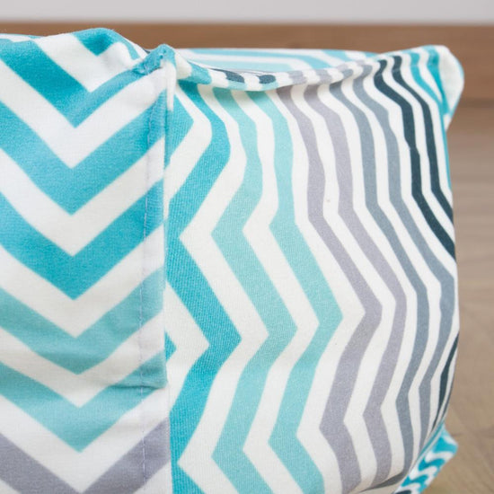 LOUNGE PUG - Cuscino Pouf Sacco XL - Stampa Geometrica Chevron Alzavola